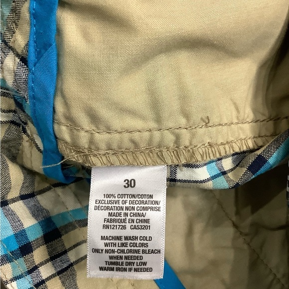 Men’s AEROPOSTALE 30 Small Shorts Chino Khakis Longer Length Plaid Khaki NWT - Picture 9 of 10